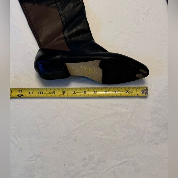 Genuine Leather Over The Knee Women’s Black And Brown Boots Size 8 Handmade - Picture 9 of 15